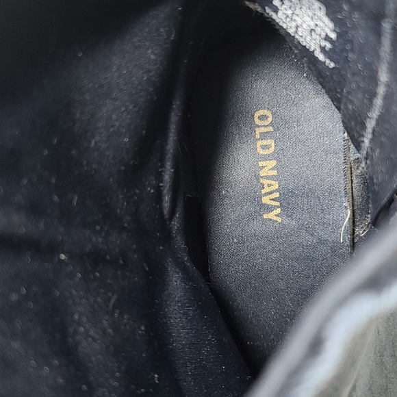 Old Navy blue velvet boot with chunky heel - Picture 6 of 7